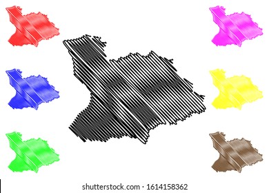 Mayaguez municipality (Commonwealth of Puerto Rico, Porto Rico, PR, Unincorporated territories of the United States) map vector illustration, scribble sketch Nuestra Senora de la Candelaria map