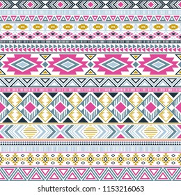 Mayan american indian pattern tribal ethnic motifs geometric vector background. Bohemian native american tribal motifs clothing fabric ethnic traditional design. Mexican folk fashion.