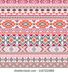 Mayan american indian pattern tribal ethnic motifs geometric vector background. Modern native american tribal motifs textile print ethnic traditional design. Mexican folk fashion.