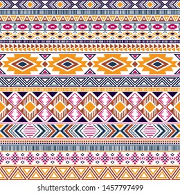 Mayan american indian pattern tribal ethnic motifs geometric vector background. Cool native american tribal motifs clothing fabric ethnic traditional design. Mexican folk fashion.
