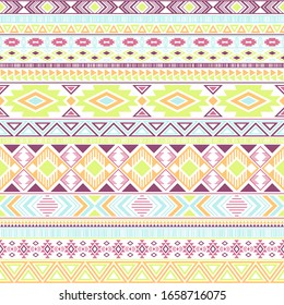 Mayan american indian pattern tribal ethnic motifs geometric vector background. Impressive native american tribal motifs textile print ethnic traditional design. Mayan clothes pattern design.
