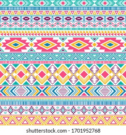 Mayan american indian pattern tribal ethnic motifs geometric seamless background. Rich native american tribal motifs textile print ethnic traditional design. Mexican folk fashion.