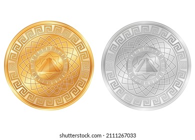 ilustración vectorial de la moneda antigua maya aislada en fondo blanco