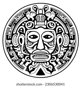 Mayan Aztec totem tattoo vector icon