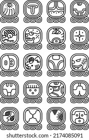 Mayan Calendar Glyphs By Day Stock Vector (Royalty Free) 2174085091 ...