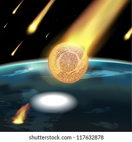 Mayan calendar. Meteoric rain.