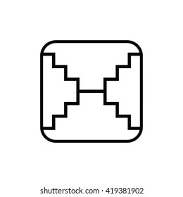 Mayan calendar symbol. Solar seal icon. Solar kin vector illustration. Dreamspell Mayan calendar. White Overtone Mirror
