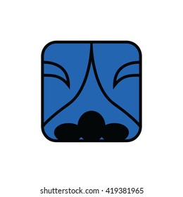 Mayan calendar symbol. Solar seal icon. Solar kin vector illustration. Dreamspell Mayan calendar. Blue Electric Night