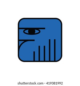 Mayan calendar symbol. Solar seal icon. Solar kin vector illustration. Dreamspell Mayan calendar. Blue Lunar Eagle
