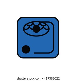 Mayan calendar symbol. Solar seal icon. Solar kin vector illustration. Dreamspell Mayan calendar. Blue Rhythmic Storm