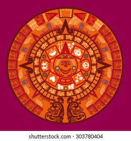 Mayan calendar vector illustration