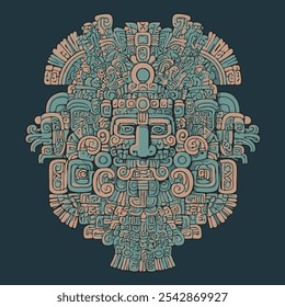 Civilización maya, Vector maya, ilustración, imperio maya