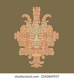 Civilización maya, Vector maya, ilustración, imperio maya