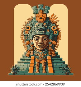 Civilización maya, Vector maya, ilustración, imperio maya