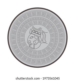 mayan coin illustration in simple vector art