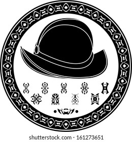 Mayan conquista symbol. stencil. vector illustration