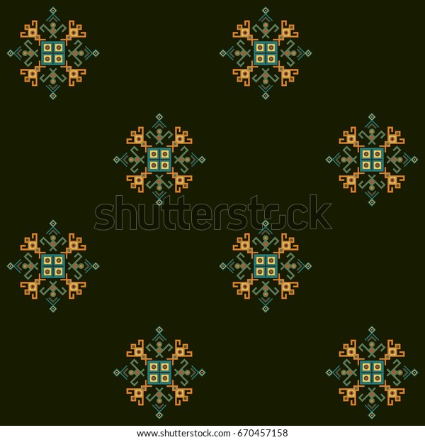 Mayan Fabric Geometric Decorative Navajo Print Stock Vector