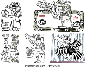 Mayan figures.Madrid codex