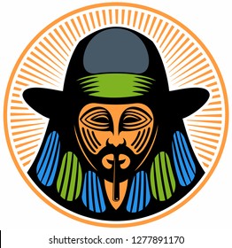 Mayan God Maximon, vector logo concept.