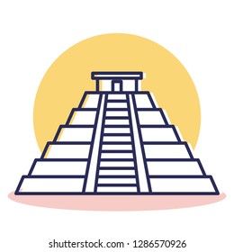 Mayan Icon - Travel and Destination with Outline Style