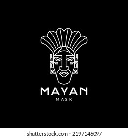 mayan mask logo design vector