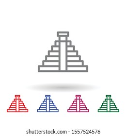 Mayan multi color icon. Simple thin line, outline vector of mythology icons for ui and ux, website or mobile application