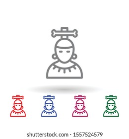 Mayan multi color icon. Simple thin line, outline vector of mythology icons for ui and ux, website or mobile application