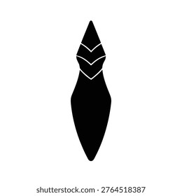 Mayan obsidian blade silhouette vector art illustration, black and white design