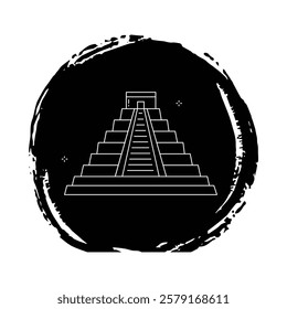 Mayan Pyramid Historic Travel Vector Icon Design