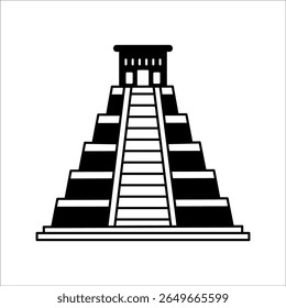 Mayan pyramid icon on white background. Simple element illustration from Monument concept. Mayan pyramid icon symbol design.