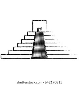 mayan pyramid isolated icon