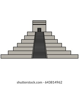 mayan pyramid isolated icon