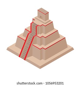 Mayan Pyramid, landmark vector.