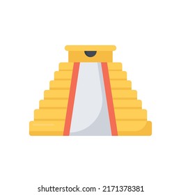 Icono plano vectorial de la pirámide maya para web aislada en fondo blanco archivo EPS 10