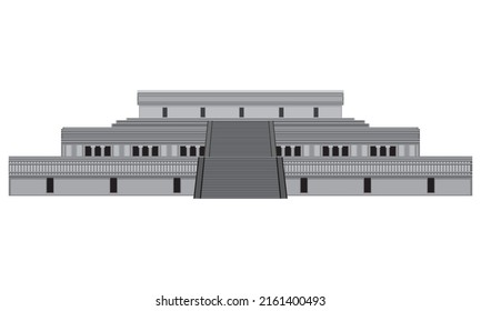 Ilustración del vector de la pirámide maya. Chichen Itza Se Aisló En Un Fondo Blanco. Yucatán, México
