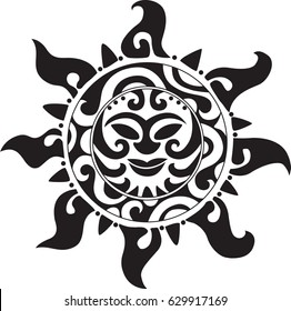 Mayan Sign. Sun. Tattoo.