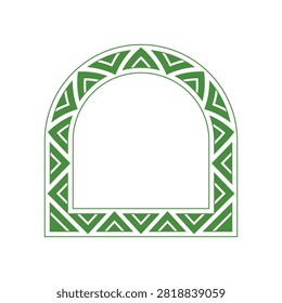 Mayan Step Pyramid Arch Frame, Aztec Triangle Sawtooth Vector