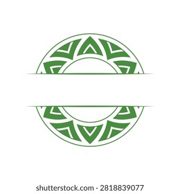 Mayan Step Pyramid Circle Label, Aztec Sawtooth Badge Vector