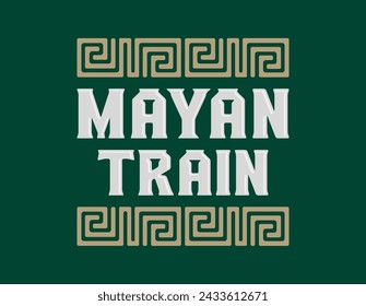 Tren maya texto en español, firma diseño de estación turística mexicana