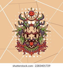 Mayan Witchcraft illustration for merchandise, apparel or other