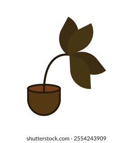 Maybe this vector icon image or logo is suitable for those of you who are looking for the front view of your company that sells coffee plant seeds or maybe your company is engaged in coffee production