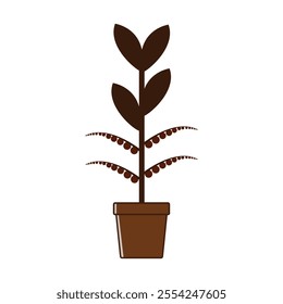 Maybe this vector icon image or logo is suitable for those of you who are looking for the front view of your company that sells coffee plant seeds or maybe your company is engaged in coffee production