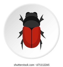 Maybug icon in flat circle isolated vector illustration for web