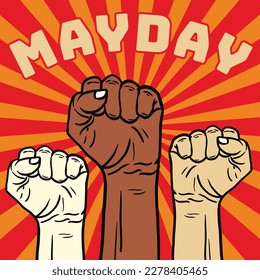 mayday vector illustration. international labor day