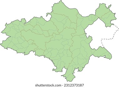 Mayen-Koblenz district administrative outline map of Rhineland-Palatinate state. Federal Republic of Germany. Colored. Vector