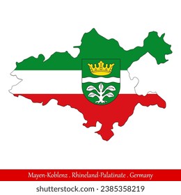 Mayen-Koblenz Flag - Rhineland-Palatinate,Germany (EPS)