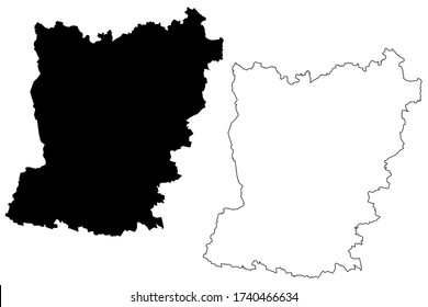 Mayenne Department (France, French Republic, Pays de la Loire region) map vector illustration, scribble sketch Mayenne map