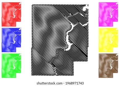Mayes County, Oklahoma State (U.S. county, United States of America) map vector illustration, scribble sketch Mayes map