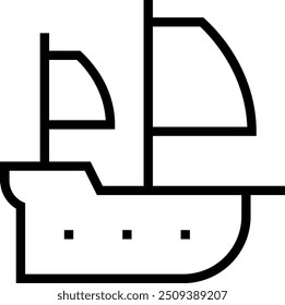 mayflower ship icon. Thin linear style design isolated on white background