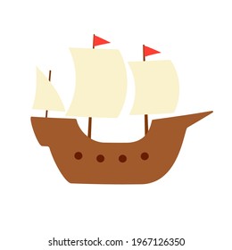 Mayflower ship simple icon. Clipart image isolated on white background